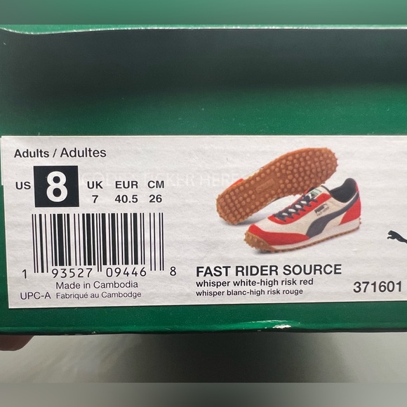 Puma Fast Rider Navy White Red Blue Sneakers Casual Shoes New Size 8 US - Picture 4 of 4